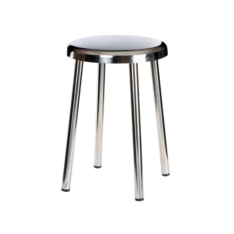 Equipement salle de bain : Tabouret 4 pieds acier inoxydable