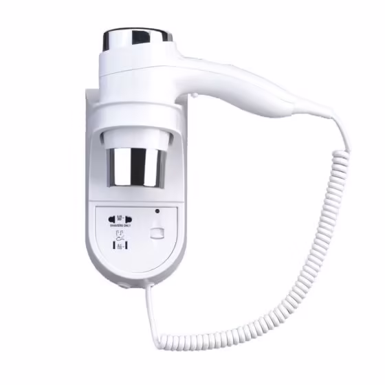 Sèche-Cheveux Éco avec Support et Prise rasoir 1600W à acheter chez Kams