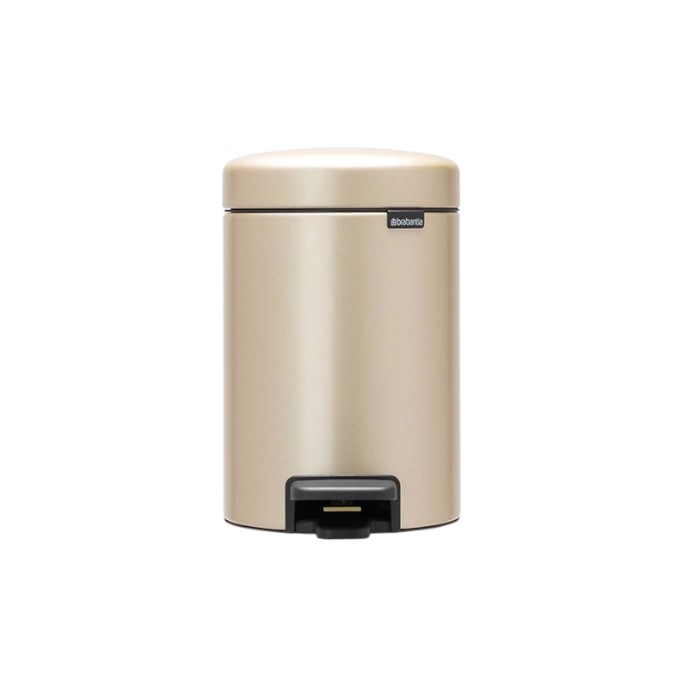 Poubelle salle de bain hôtel 3L Brabantia NewIcon finition doré
