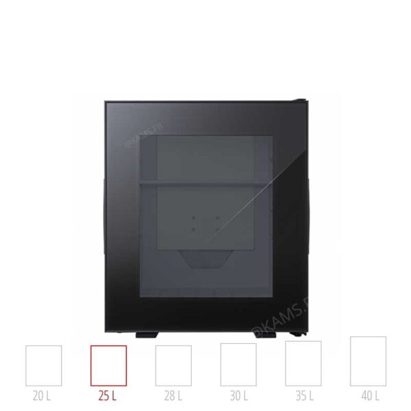 BAVARIA_Minibar_25litres_Cuve-noire_Porte-vitree Minibar BAVARIA à porte vitrée. Refroidissement thermoélectrique silencieux pour hôtels et prescription design