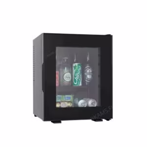 Minibar BAVARIA à porte vitrée. Refroidissement thermoélectrique silencieux pour hôtels et prescription design