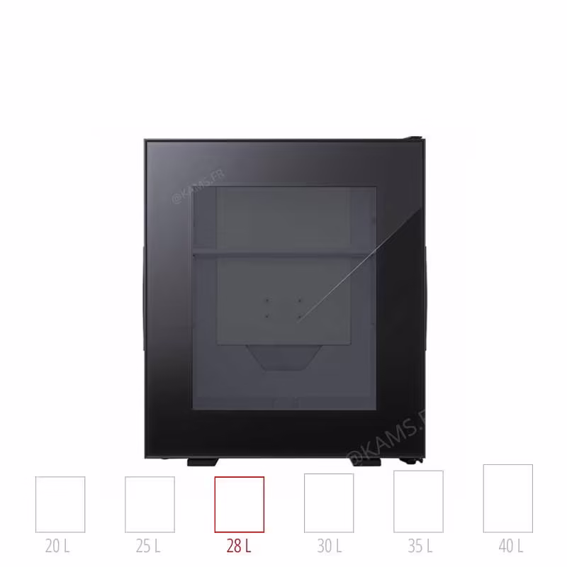 Minibar BAVARIA à porte vitrée. Refroidissement thermoélectrique silencieux pour hôtels et prescription design