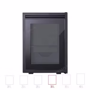 Minibar BAVARIA à porte vitrée. Refroidissement thermoélectrique silencieux pour hôtels et prescription design