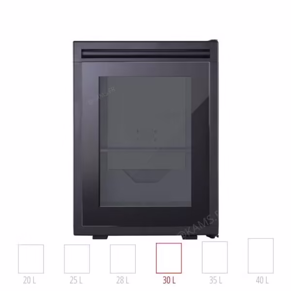 Minibar BAVARIA à porte vitrée. Refroidissement thermoélectrique silencieux pour hôtels et prescription design